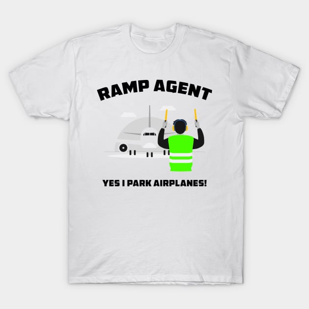 Ramp Agent Marshalling Airplane T-Shirt by NINE69